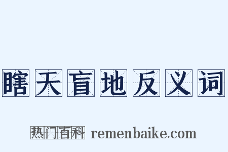 瞎天盲地反义词是什么意思的图片